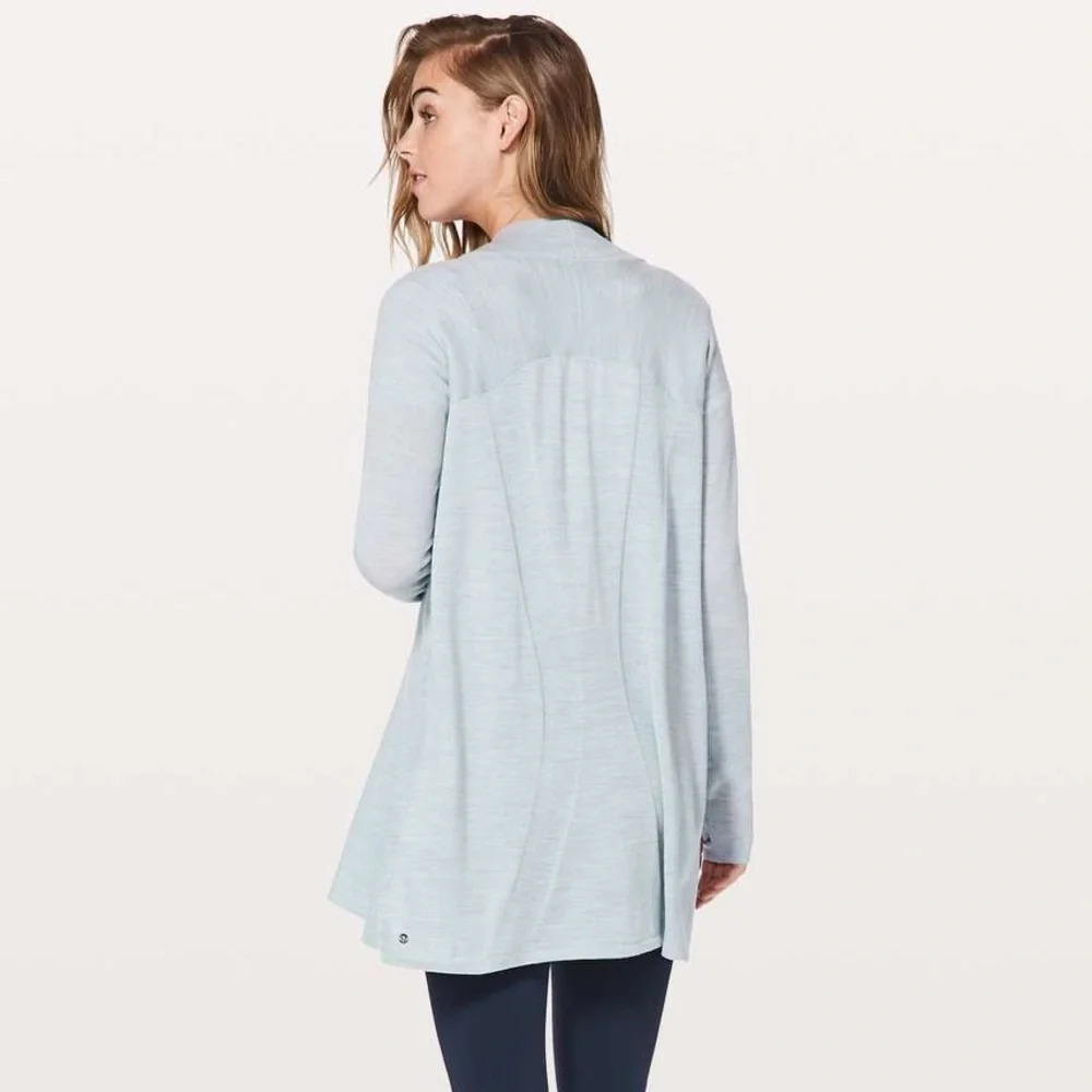 Lululemon Blissful Zen Sweater Heathered Starlight size 10 Merino Wool